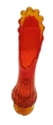 Vintage FENTON 16” Amberina SWUNG Stretch GLASS VASE Thumbprint MCM Orange GLOWS
