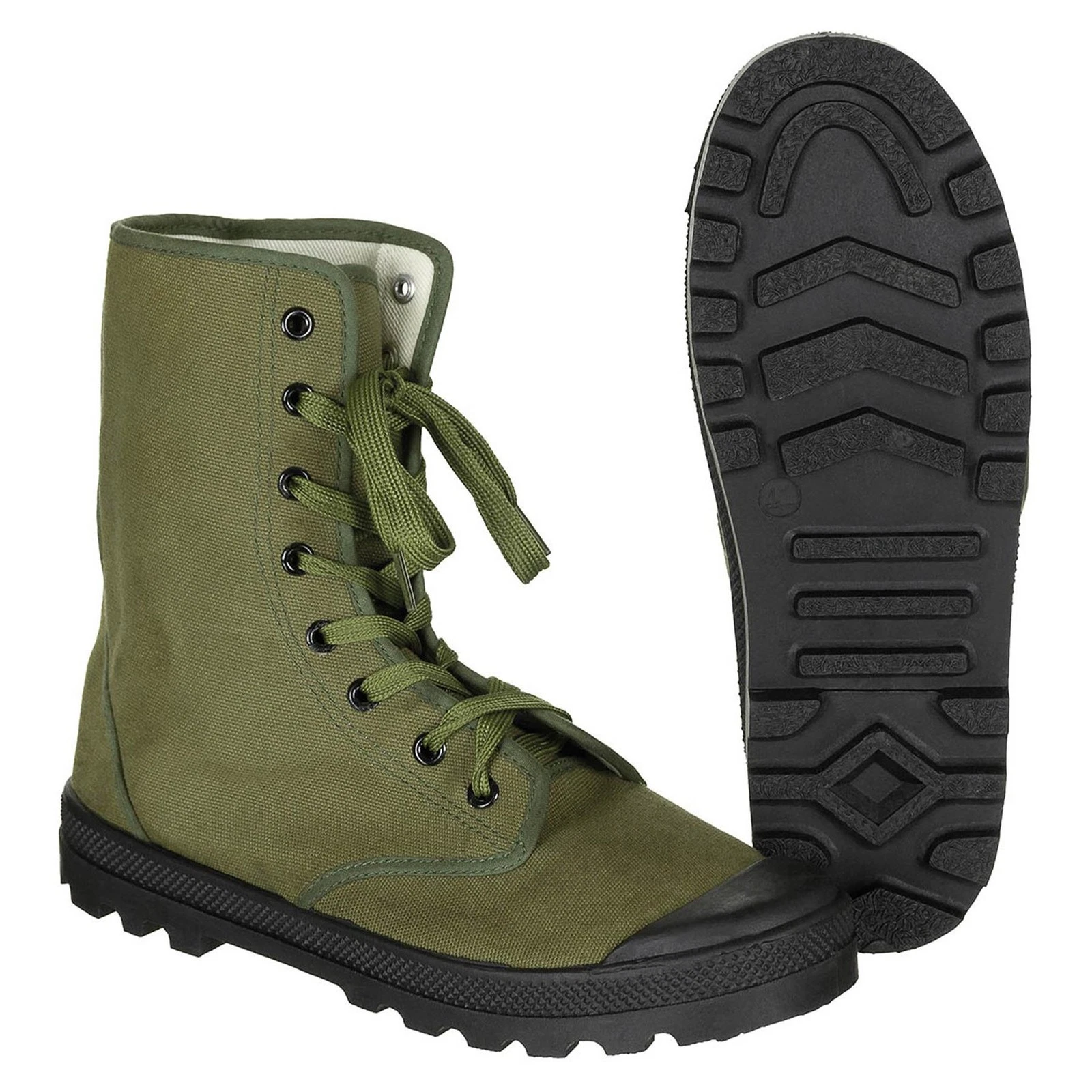 Original French Military Commando Boots Reinforced heels Vintage Olive New