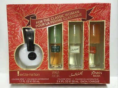  Vintage Coty 4 Cologne Exclamation Vanilla Fields Sand & Sable Jovan Musk Boxed