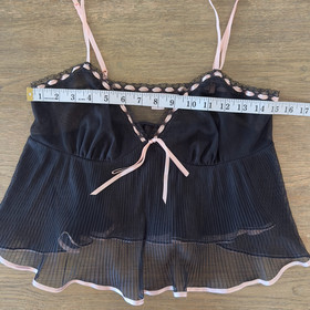 Victoria&rsquo;s secret Y2K Babydoll Sheer Lace & Ribbon Cami-Sexy Little Things-Sz S