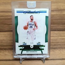 2020 PANINI FLAWLESS DIAMOND BEN SIMMONS 2/5 JERSEY NUMBER GREEN