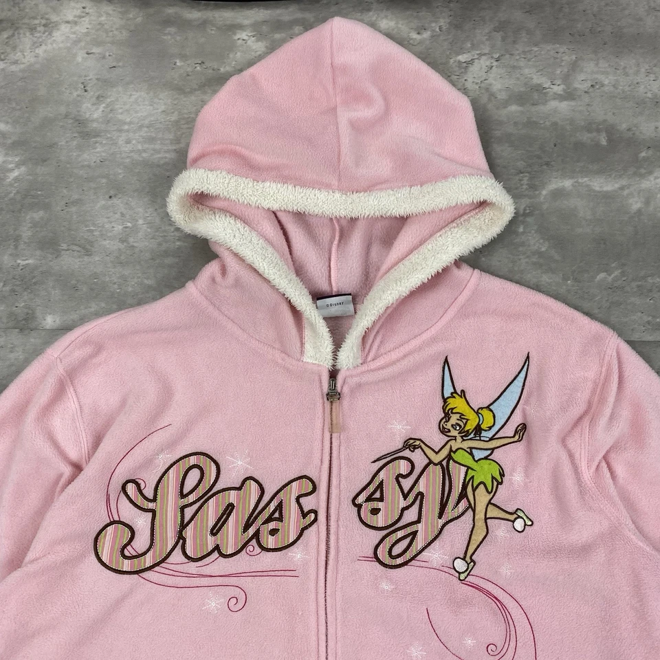 vintage TINKER BELL SASSY fleece jacket Womens Plus 4X 26W 28W Y2K Disney zip up - Image 2 of 4