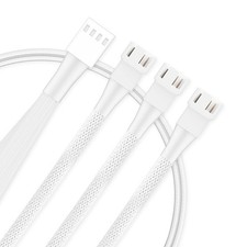 PANO-MOUNTS 16.14" 41cm 1 to 3 Ways White 4Pin PWM Fan Splitter Cable with 3Pin/