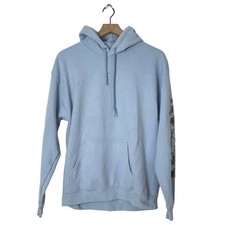 Silence  Noise Skeleton Flower Hoodie Sweatshirt Light Blue Size Medium