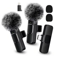 Wireless Lavalier Microphone Clip On Mic Type C Lightning iPhone Android Vlog