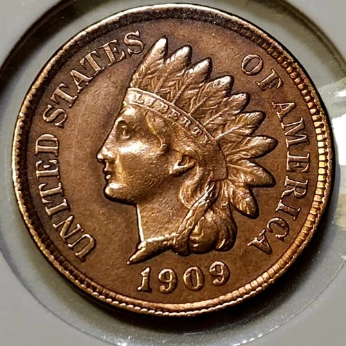 1909 Indian Head Cent - AU/UNC✨ - Near 4 Diamonds, RD Beauty! 👀 **Semi-Key**