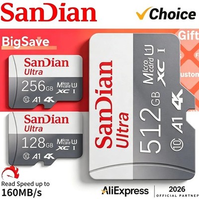 Sandisk Micro SD Karte Card Class10 32GB 64GB 128GB 256GB Speicherkarte