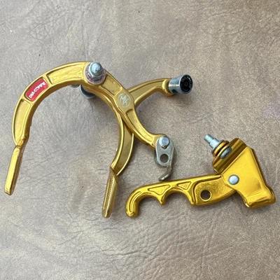 DIA-COMPE MX Side Pull Caliper Brake Front Gold BMX 2pc Set w/ Pads - Image 1 of 4