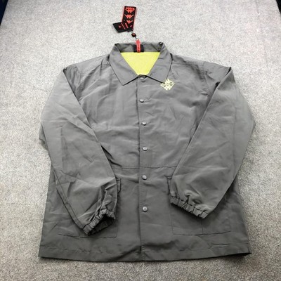 Kappa Jacket Mens XL Granite Grey Lime Shadow Hill Skind Coach Mesh Snap