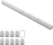 10 PCS Carrara White Marble Pencil Trim  Liner Tile Luxurious Bathroom Decor