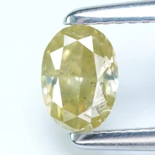 1.01Ct Rare! 100% Natural No Treated I-1 Best Oval Fancy Greenish Yellow Diamond
