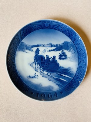 1964 Royal Copenhagen Christmas Plate ''Fetching The Christmas Tree'' by Kai Lange