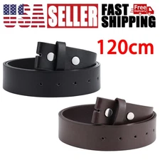 Genuine Leather Belt Strap No Buckle Unisex Blank Belt for Custom Buckles Men