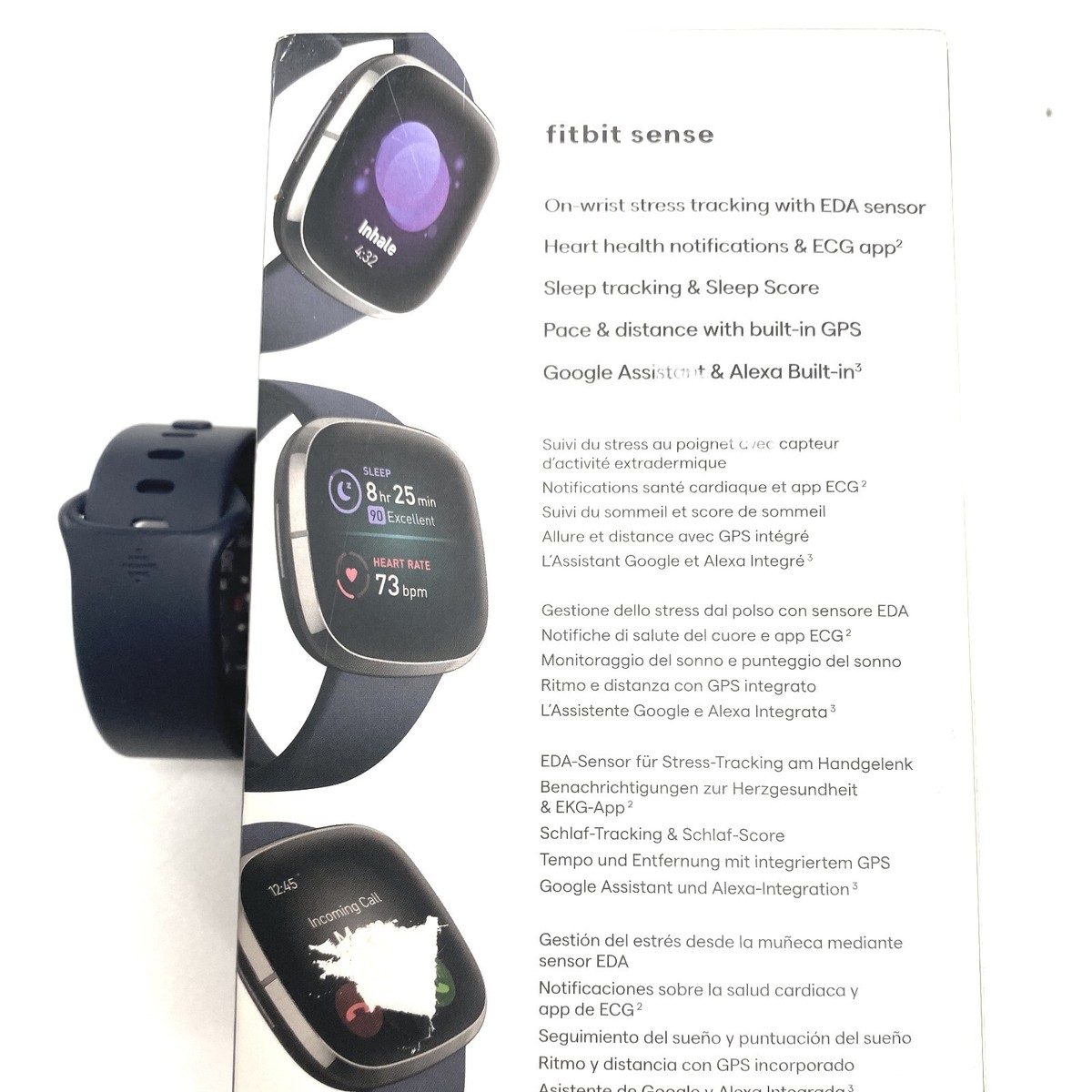 FitBit Sense 41mm Black Smart Watch Fitness Tracker Stress Sleep