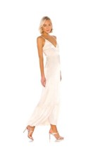 Cream Line & Dot Wrap Dress Size Small