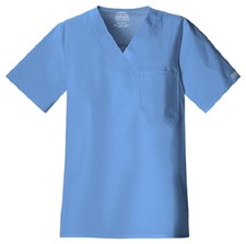 Cherokee Scrubs Workwear Men's Scrub Top 4743 Ciel Blue CIEW Cherokee Stretch