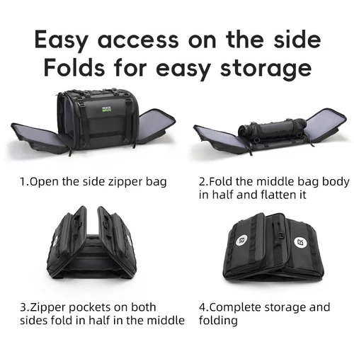 ROCKBROS 50L Large Motorcycle Tail Bag Luggage Pannier Motorbike Rear Seat Bag - Picture 4 of 10