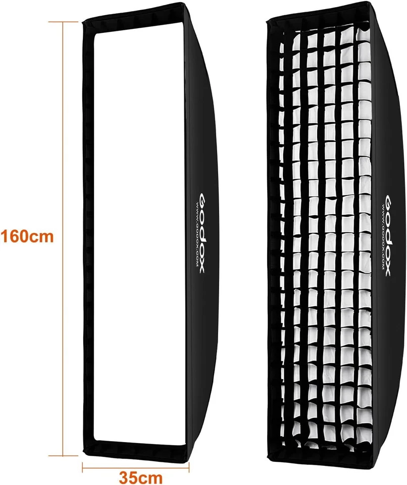 US 2x Godox 35x160cm Honeycomb Grid Softbox Bowens Mount fr Wedding Studio Photo - Image 4 of 4