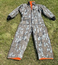 Vintage Winchester Jumpsuit Men Large Trebark Orange Camo Hunting Reversable