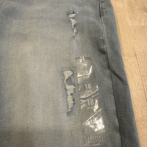 NWT JUSTICE Girls 18 Plus Girlfriend Distressed Medium Rinse Jeans - Picture 5 of 16
