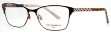 LULU GUINNESS L200 BRN Brown Womens Semi Cat Eye Eyeglasses 56-16-135 B:37