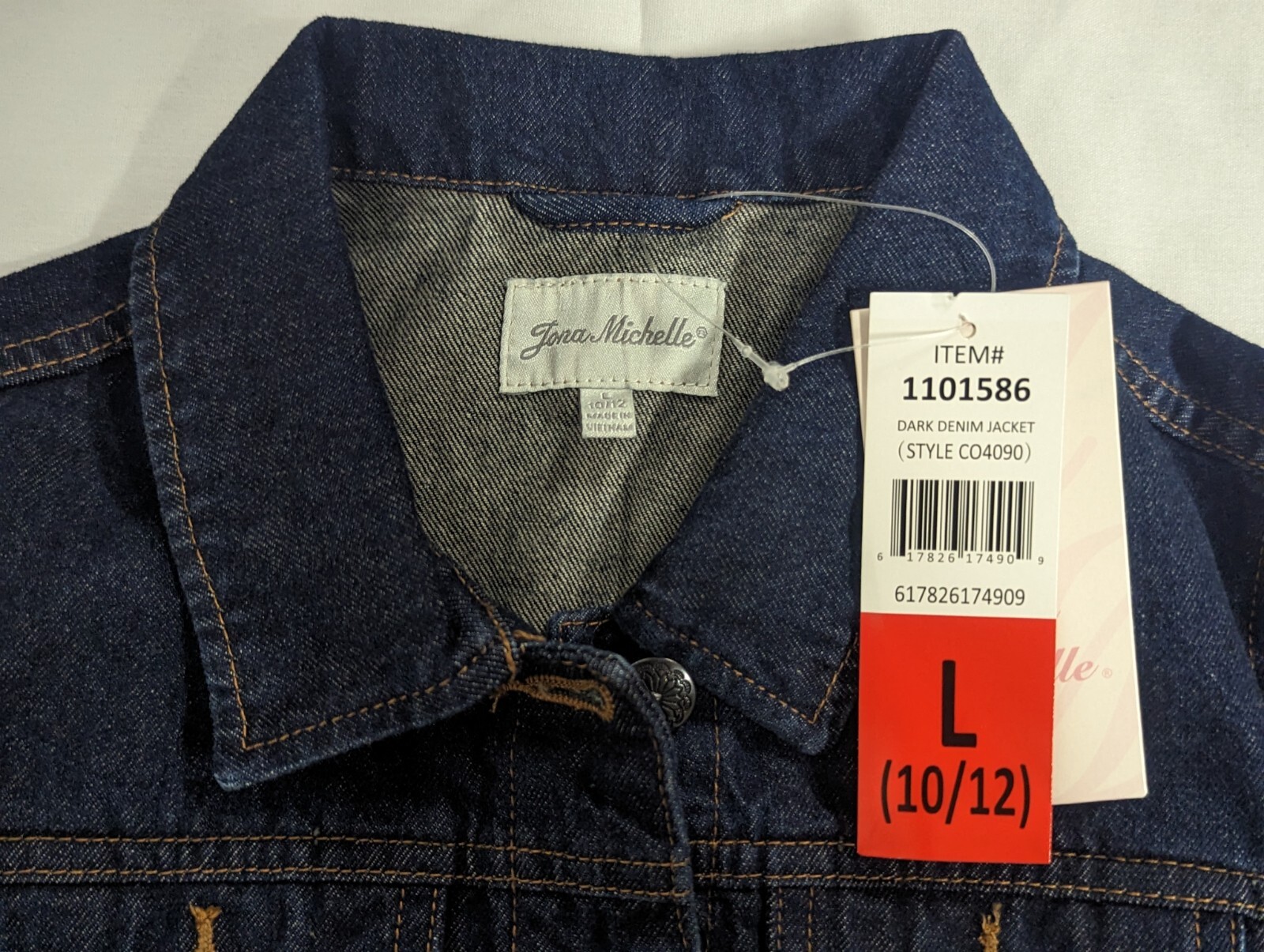 Jona Michelle Girls Blue Denim Jacket Size L 10/12 image 5
