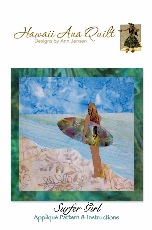 Juego de 16 patrones de edredón tropical hawaiano ~ patrón de apliques de giro de borde crudo o aguja Foto 3 de 4