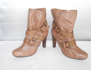 taupe leather ankle boots