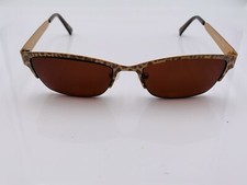 Lerge LE5079 Brown Cheetah Metal Rectangle Half-Rimmed Sunglasses FRAMES ONLY