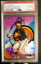 2023 Topps Finest Michael Conforto Purple Pink Vapor Refractor #'d 3/3 PSA GM 10