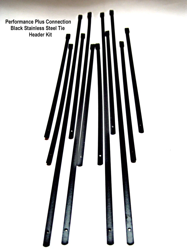 Negro Acero Inoxidable Cierre Lazos Escape Envuelva Kit 4-14" & 8- 7.9" En Eeuu - Imagen 1 de 2