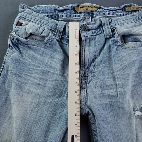 Big Star Jeans Mens 33R Blue Pioneer Bootcut Buckle Cowboy Workwear Distressed - Picture 19 of 23