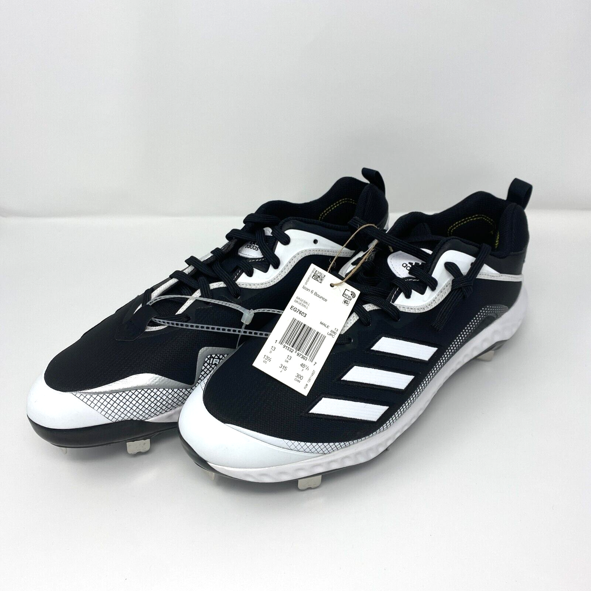 Size adidas Icon Bounce Black White for sale online - Main Image