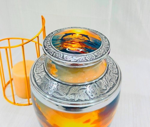 🔆 Delfinurne für Asche für Damen & Herren - Gelassene Meeresurne für Asche Erwachsene männlich - Bild 9 von 11