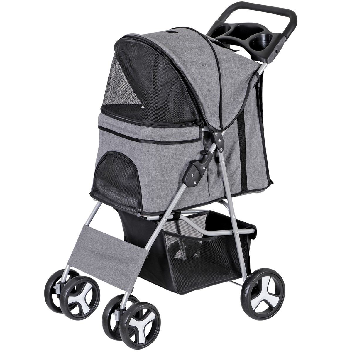 running dog stroller HPZ Jogging Sports Pet Lifetime Warranty Black Model:SR4000FG book-bag free PU rubber wheels Handlebar Grips Set with