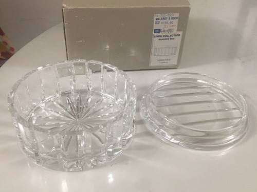 Villeroy & Boch Linea Collection Crystal Covered Box Candy Dish Made In Germany - Picture 3 of 12