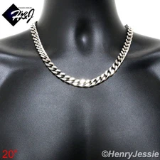 20"MEN's Stainless Steel HEAVY WIDE 9x4mm Silver Cuban Curb Chain Necklace*N140