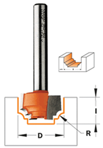CMT 1/2" Dia. Classical Bead Router Bit 1/4" shank 865.101.11 - Picture 2 of 2