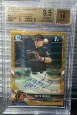 2018 BOWMAN CHROME DRAFT CADYN GRENIER RC GOLD AUTOGRAPH #CDA-CG BGS 9.5 / 10