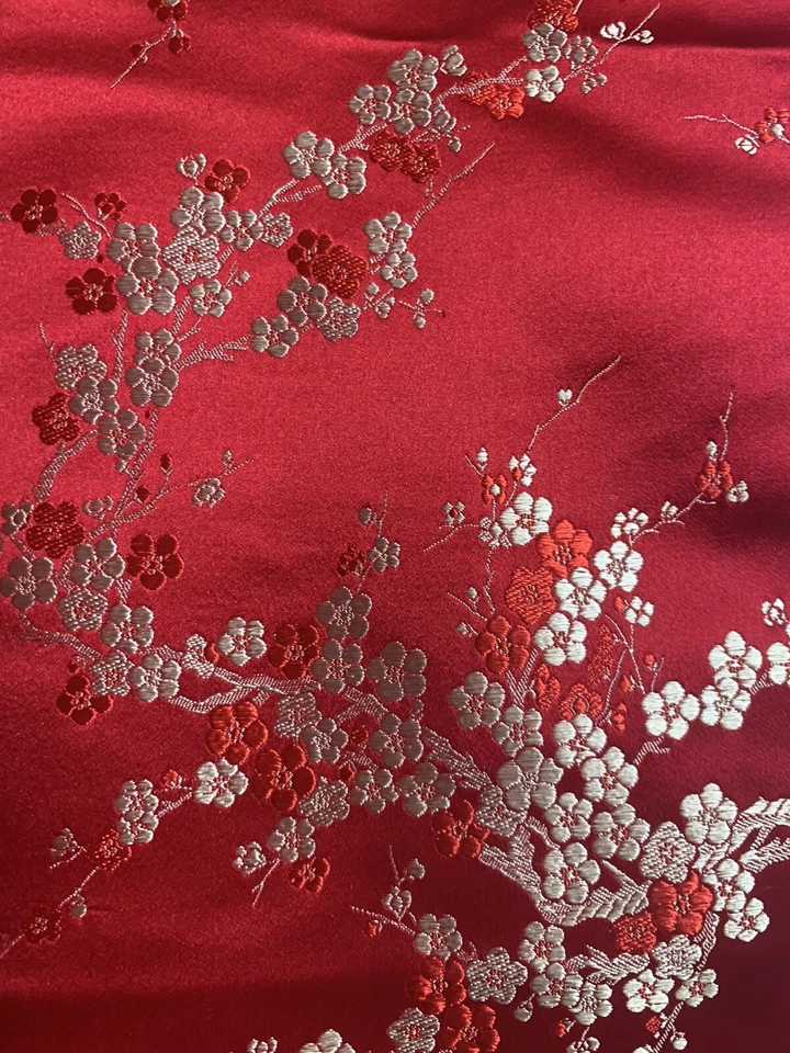 Tela vintage multicolor satinada flor de cerezo Foto 3 de 4