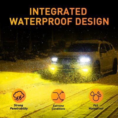 AUXITO Switchback H11 H16 H8 LED Fog Light Dual Color Yellow 3000K