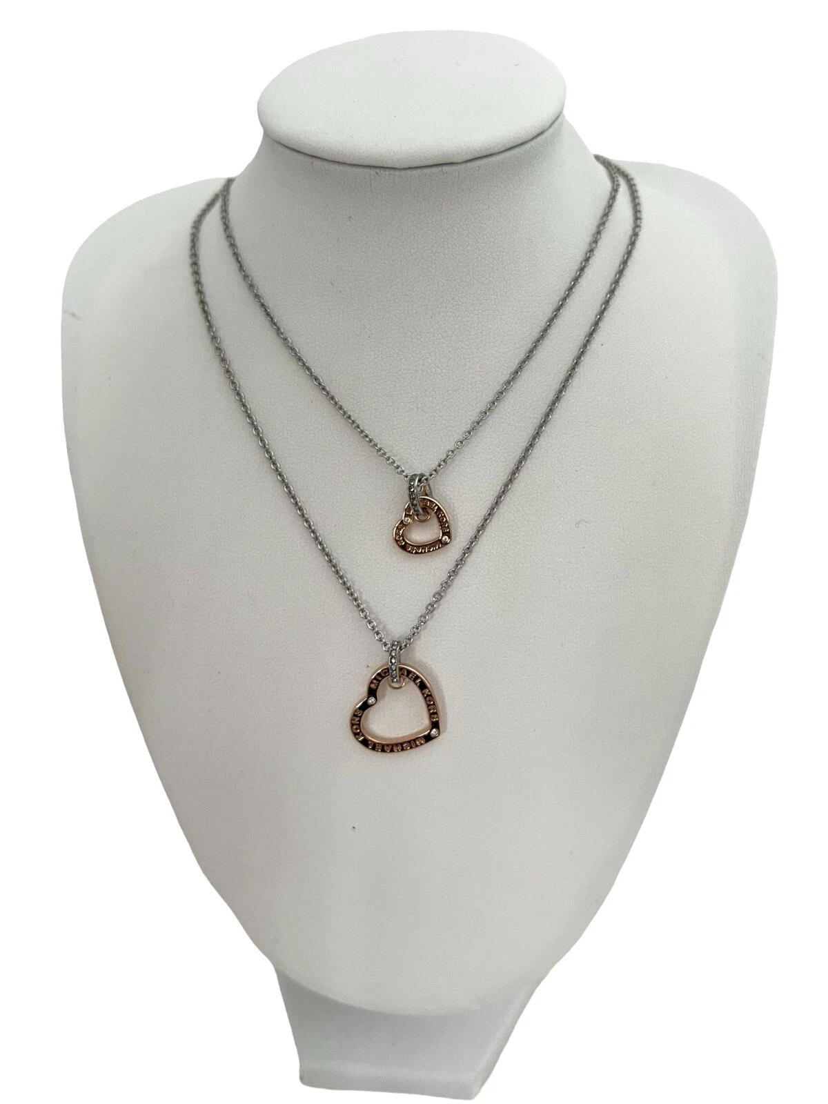 Michael Kors MK catena collana ciondolo MKJ7899931 cuore ? argento rosa NUOVO