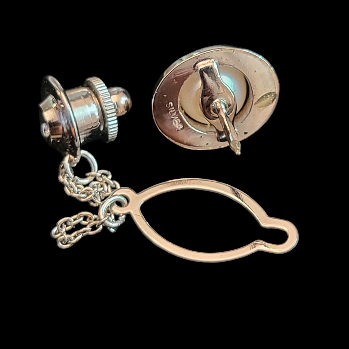 アクセサリー TOKIO Vintage Retro Yachiyo Tokyo Japan Silver & Pearl Cufflinks And Tie