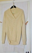 Carraig Donn Fisherman Sweater Cardigan new Wool Cable Knit Women's Medium