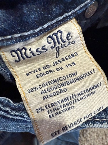 Miss Me Girls Jeans Size 10 Blue Denim Cotton Blend Thick Stich Bling 2695 - Picture 5 of 12