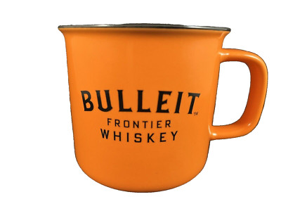 Bulleit Frontier Kentucky Whiskey Bourbon Coffee Tea Mug Cup Ceramic Orange