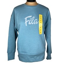 Fila Ladies Logo Crewneck Longsleeve Sweatshirt Size S Blue NWT