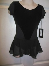 Bloch glitter Heart Skirt Dance Dress Black Girls 2-4 Velvet cap sleeve dance
