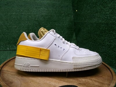 Nike Mens Air Force Type Gold Suede White Leather Shoes Sneakers