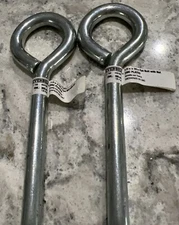 2 Everbilt Eye Bolt with Nut Zinc-Plated 1/2-In x 10In 806786 New 300#